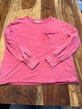 Free People We The Free Be Free Long Sleeve Pocket Tee Pink XS